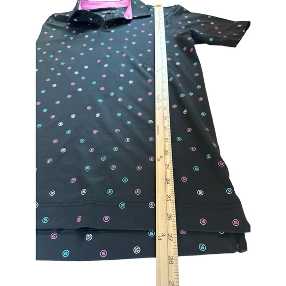 Men's Five Iron Golf Polo Shirt Black Pink S - Picture 3 of 5